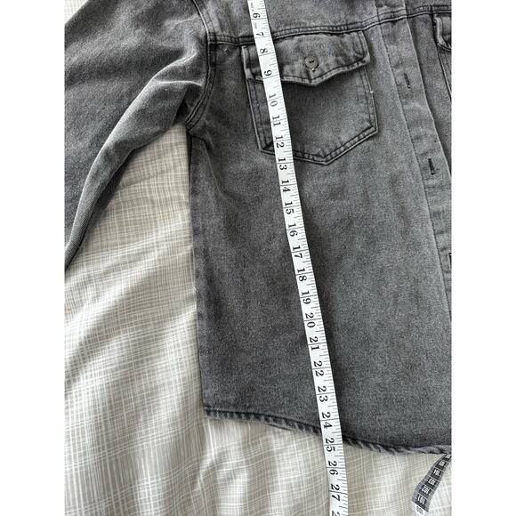 Black Denim Jacket-NWT- Oversized-Size Small B132 - Picture 6 of 6